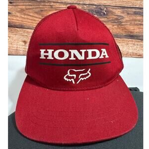 Honda Goldwing Red Hat Fox Logo Mesh Trucker Hat Adjustable Cap